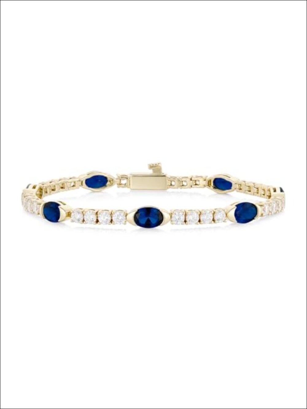 14K Gold Plated Bezel Set Tennis Bracelet with Cubic Zirconia Stones
